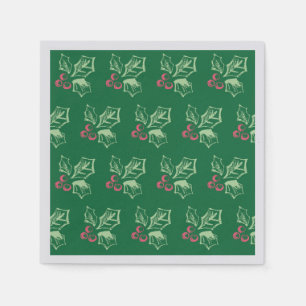Chalk Mistletoe Pattern Napkins Servet