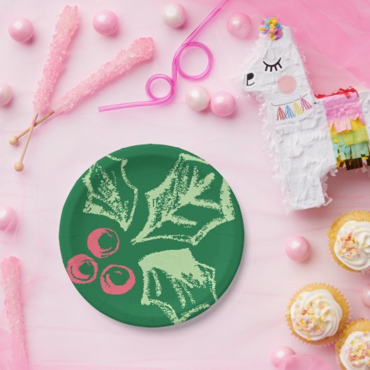 Chalk Mistletoe Pattern Papieren Bordje (Feest)