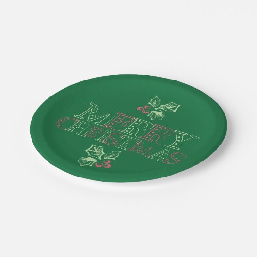 Chalk Mistletoe Pattern Papieren Bordje (Gekanteld)