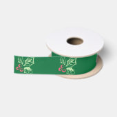 Chalk Mistletoe Pattern Satijnen Lint (Spoel)