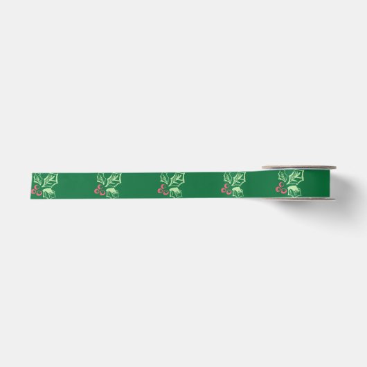 Chalk Mistletoe Pattern Satijnen Lint (Voorkant)