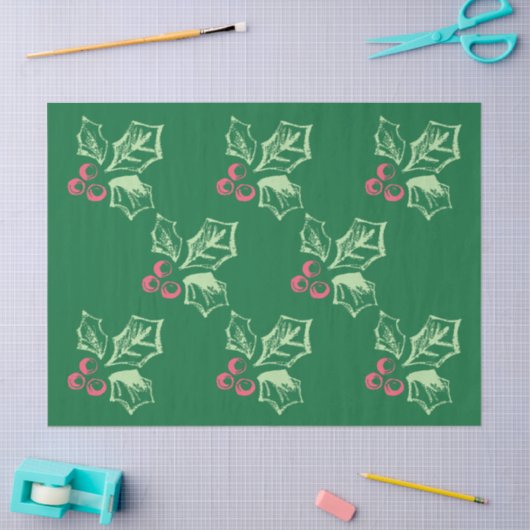 Chalk Mistletoe Pattern Tissuepapier (Craft)