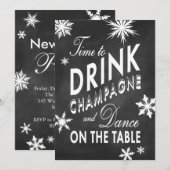 Chalk Nieuwjaar: Tijd om Champagne te Drinken Uitn Kaart (Voorkant / Achterkant)
