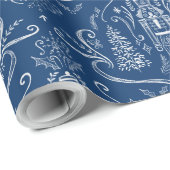 Chalk nutcracker doodle Christmas Cadeaupapier (Rol Hoek)