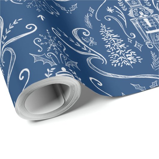 Chalk nutcracker doodle Christmas  Cadeaupapier (Rol Hoek)