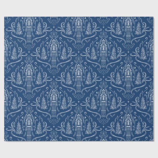 Chalk nutcracker doodle Christmas Cadeaupapier (Vlak)