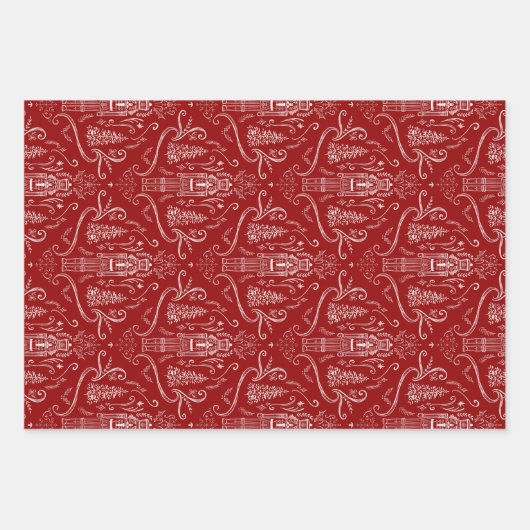 Chalk nutcracker doodle Christmas Inpakpapier Vel (Voorkant 3)