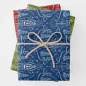 Chalk nutcracker doodle Christmas Inpakpapier Vel (In situ)