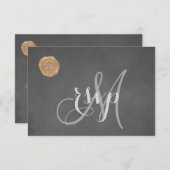 Chalk Old Wax Seal Monogram Huwelijk RSVP (Voorkant / Achterkant)