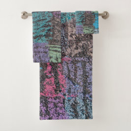 Chalk op de zijkant van de strook in geel wit paar bad handdoek