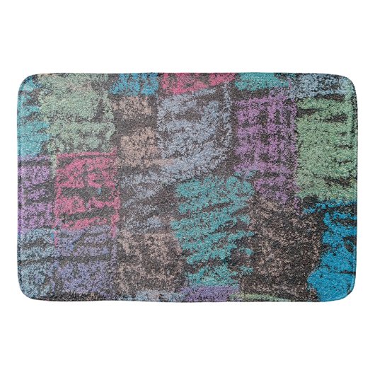 Chalk op de zijkant van de strook in geel wit paar badmat (Voorkant)