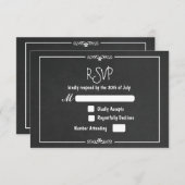 Chalk Ornament bruiloft RSVP Uitnodiging (Voorkant / Achterkant)
