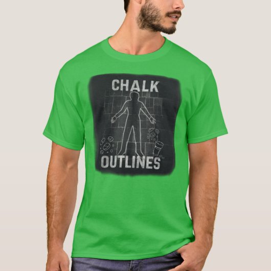 Chalk Outlines Renegade Merch Hi Ren Gill Lyrics M T-shirt (Voorkant)
