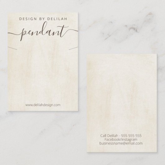 Chalk Paint Ketting Hanger Display Visitekaartje (Voorkant / Achterkant)