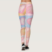 Chalk Pastel Artwork Harten Roze Baby Blue Groovy Leggings (Achterkant)