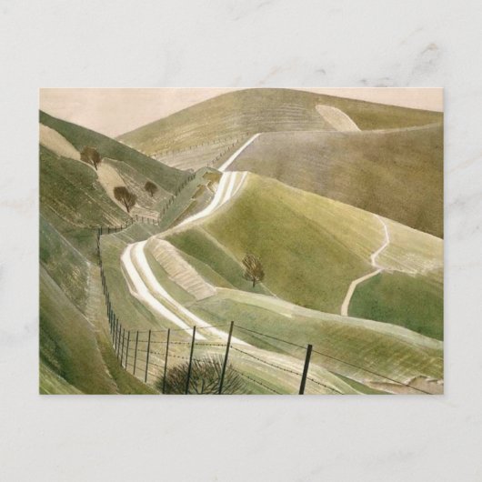 Chalk Paths van Eric Ravilious Briefkaart (Voorkant)