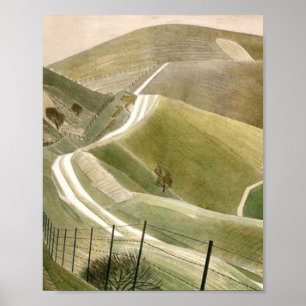 Chalk Paths van Eric Ravilious Poster