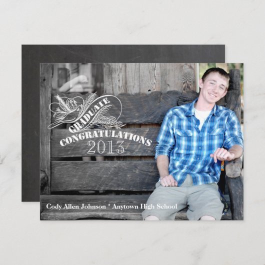 Chalk Photo Afstuderen Aankondiging (Voorkant / Achterkant)