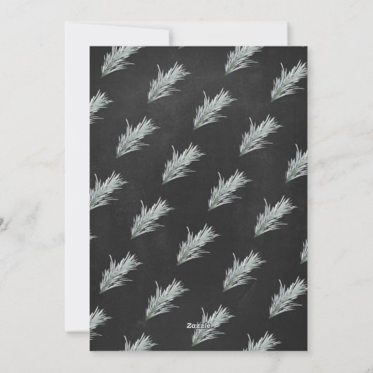 Chalk Pine Wreate Kerstfeestdag Fotokaart Feestdagenkaart (Achterkant)