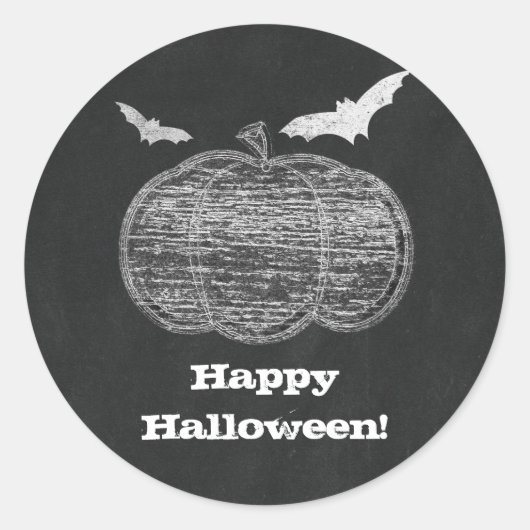 Chalk Pumpkin Chalkboard Halloween Party Favor Ronde Sticker (Voorkant)