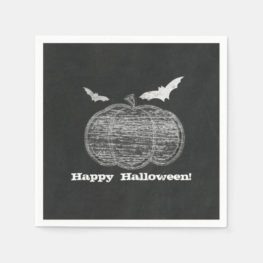 Chalk Pumpkin Chalkboard Halloween Party Servet (Voorkant)