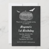 Chalk Pumpkin Chalkboard Halloween Uitnodigingen (Voorkant)