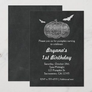 Chalk Pumpkin Chalkboard Halloween-uitnodigingen Kaart