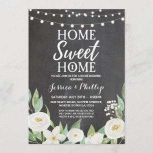 Chalk Rustic New Home Invite Kaart