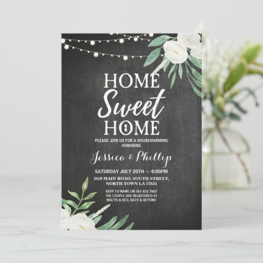 Chalk Rustic New Home Invite Kaart (Staand voorkant)