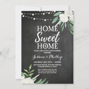 Chalk Rustic New Home Invite Kaart