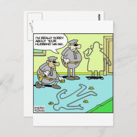 Chalk schetst funny Police Giften & Collectibles Briefkaart (Voorkant / Achterkant)