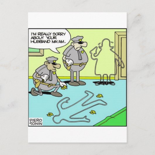 Chalk schetst funny Police Giften & Collectibles Briefkaart (Voorkant)