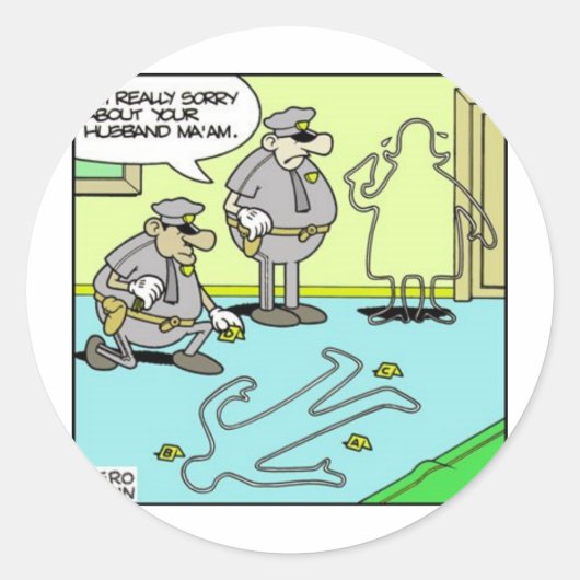 Chalk schetst funny Police Giften & Collectibles Ronde Sticker (Voorkant)