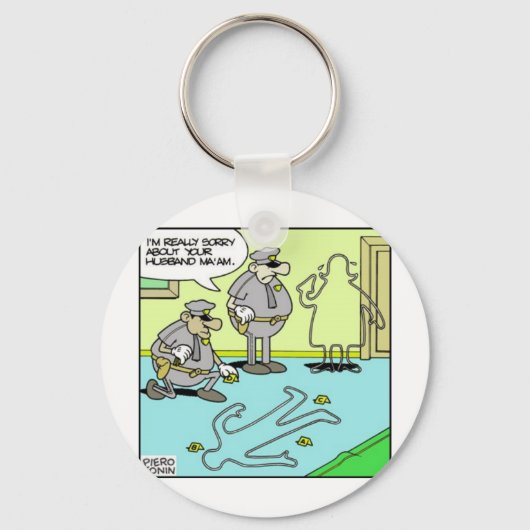 Chalk schetst funny Police Giften & Collectibles Sleutelhanger (Voorkant)