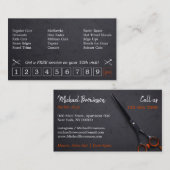 Chalk Scissor hipster Barber shop loyaliteit Visitekaartje (Voorkant / Achterkant)
