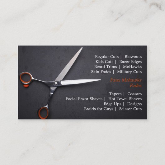 Chalk Scissor hipster Barber shop Visitekaartje (Achterkant)