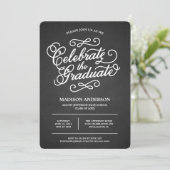 Chalk Script | Afstuderen-fotouitnodiging Kaart (Staand voorkant)