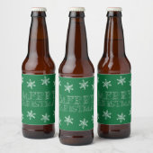 Chalk Snowflake Pattern Bier Etiket (Flessen)