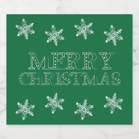 Chalk Snowflake Pattern Bier Etiket (Enkel label)