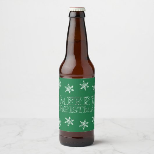 Chalk Snowflake Pattern Bier Etiket (Voorkant)