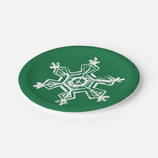 Chalk Snowflake Pattern Papieren Bordje (Gekanteld)