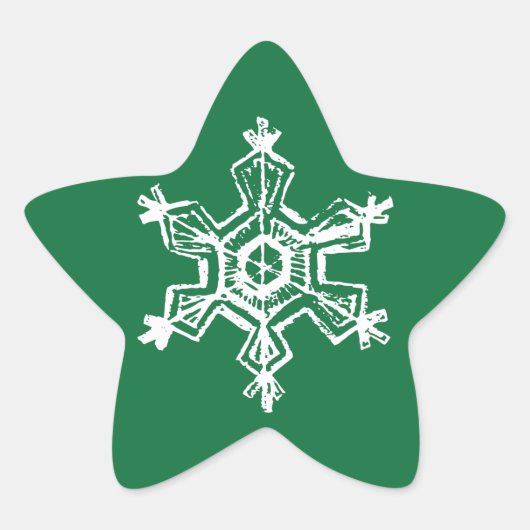Chalk Snowflake Pattern Ster Sticker (Voorkant)