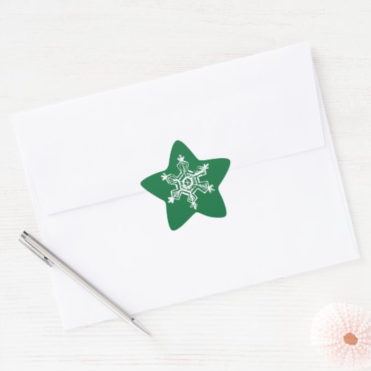 Chalk Snowflake Pattern Ster Sticker (Envelop)