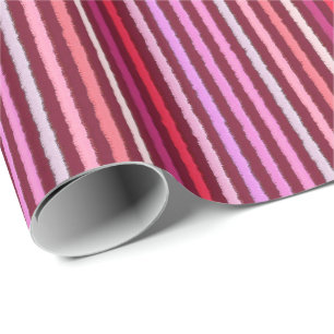 Chalk Stripes - Bourgogne, Violet, Roze Cadeaupapier