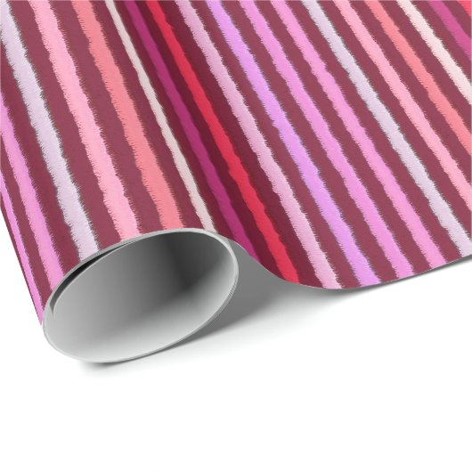 Chalk Stripes - Bourgogne, Violet, Roze Cadeaupapier (Rol Hoek)