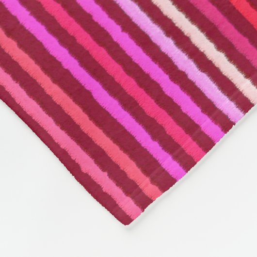 Chalk Stripes - Bourgogne, Violet, Roze Fleece Deken (Hoek)