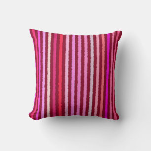 Chalk Stripes - Bourgogne, Violet, Roze Kussen