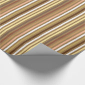 Chalk Stripes - Camel Tan and Gold Cadeaupapier (Hoek)