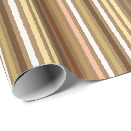 Chalk Stripes - Camel Tan and Gold Cadeaupapier (Rol Hoek)