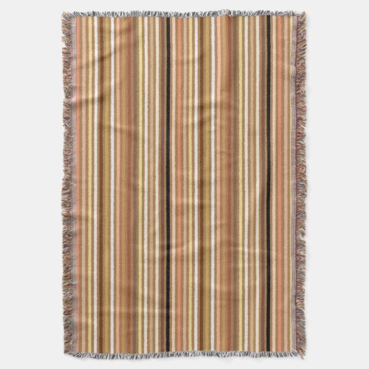 Chalk Stripes - Camel Tan and Gold Deken (Voorkant Verticaal)